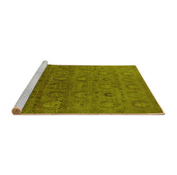 Sideview of Machine Washable Oriental Yellow Industrial Rug, wshurb2658yw
