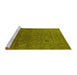 Sideview of Machine Washable Oriental Yellow Industrial Rug, wshurb2658yw