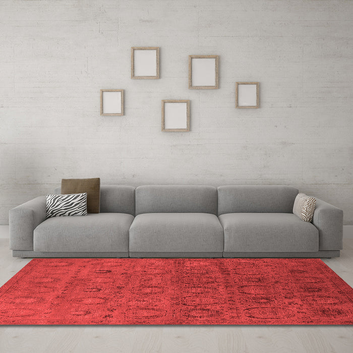 Industrial Red Washable Rugs
