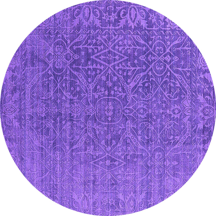 Round Oriental Purple Industrial Rug, urb2659pur