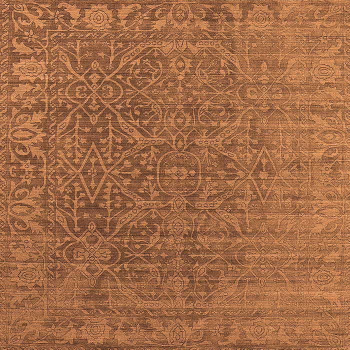 Square Oriental Orange Industrial Rug, urb2659org