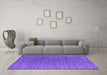 Machine Washable Oriental Purple Industrial Area Rugs in a Living Room, wshurb2659pur