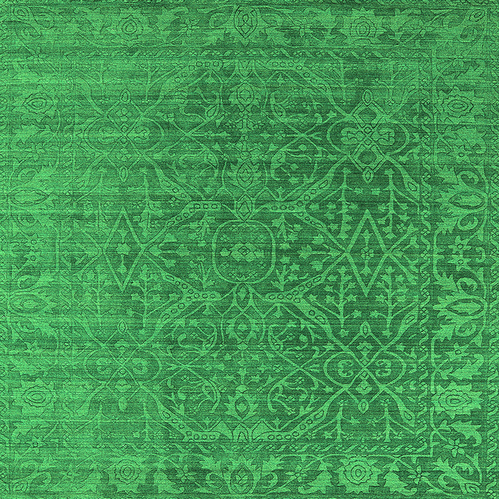 Square Oriental Green Industrial Rug, urb2659grn