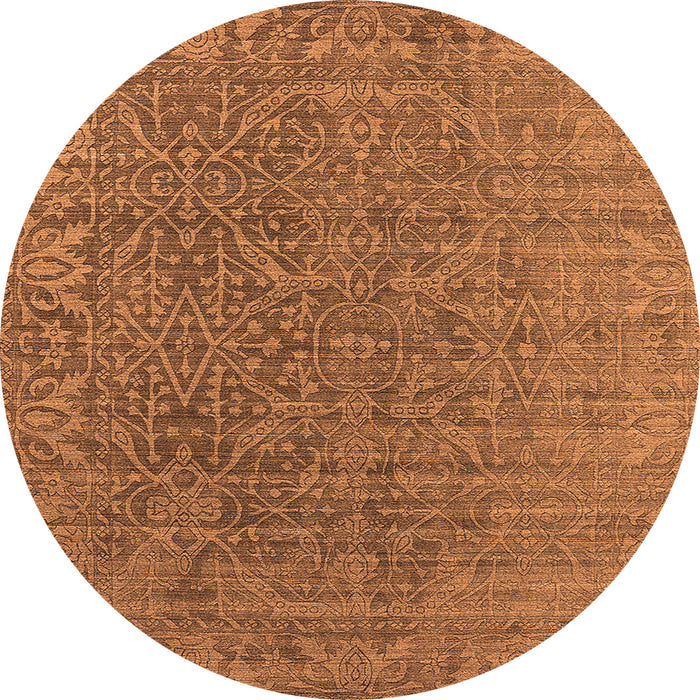 Round Oriental Orange Industrial Rug, urb2659org