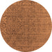 Round Oriental Orange Industrial Rug, urb2659org