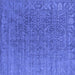 Square Machine Washable Oriental Blue Industrial Rug, wshurb2659blu