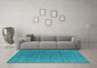 Machine Washable Oriental Turquoise Industrial Area Rugs in a Living Room,, wshurb2659turq