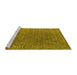 Sideview of Machine Washable Oriental Yellow Industrial Rug, wshurb2659yw