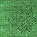Square Machine Washable Oriental Emerald Green Industrial Area Rugs, wshurb2659emgrn