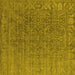 Square Machine Washable Oriental Yellow Industrial Rug, wshurb2659yw