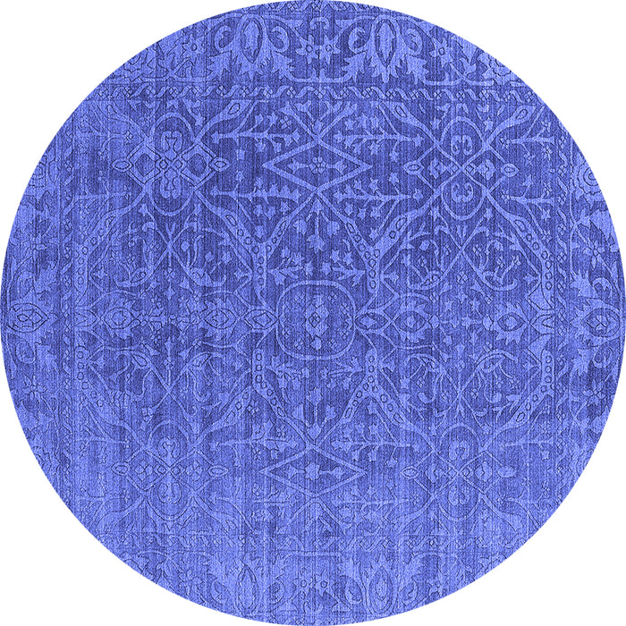 Round Oriental Blue Industrial Rug, urb2659blu