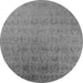 Round Machine Washable Oriental Gray Industrial Rug, wshurb2660gry