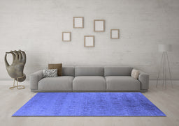Machine Washable Oriental Blue Industrial Rug in a Living Room, wshurb2660blu