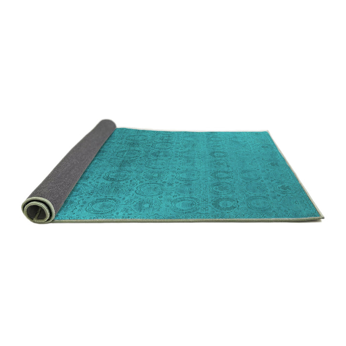 Sideview of Oriental Turquoise Industrial Rug, urb2660turq