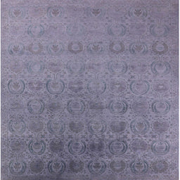 Square Mid-Century Modern Lavender Purple Oriental Rug, urb2660