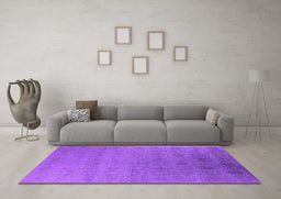 Machine Washable Oriental Purple Industrial Area Rugs in a Living Room, wshurb2660pur