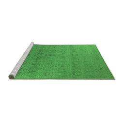 Sideview of Machine Washable Oriental Green Industrial Area Rugs, wshurb2660grn