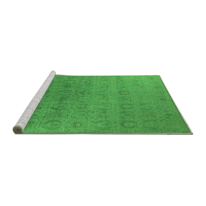Sideview of Machine Washable Oriental Green Industrial Area Rugs, wshurb2660grn