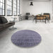 Round Mid-Century Modern Lavender Purple Oriental Rug in a Office, urb2660