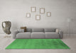 Machine Washable Oriental Emerald Green Industrial Area Rugs in a Living Room,, wshurb2660emgrn