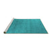 Sideview of Machine Washable Oriental Turquoise Industrial Area Rugs, wshurb2660turq