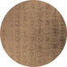 Round Oriental Brown Industrial Rug, urb2660brn