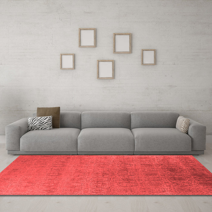 Industrial Red Washable Rugs