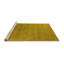 Sideview of Machine Washable Oriental Yellow Industrial Rug, wshurb2660yw