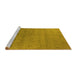 Sideview of Machine Washable Oriental Yellow Industrial Rug, wshurb2660yw