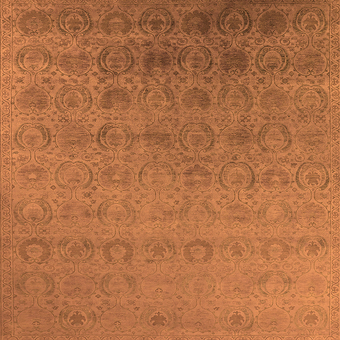Square Oriental Orange Industrial Rug, urb2660org