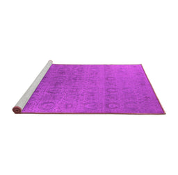 Sideview of Machine Washable Oriental Pink Industrial Rug, wshurb2660pnk