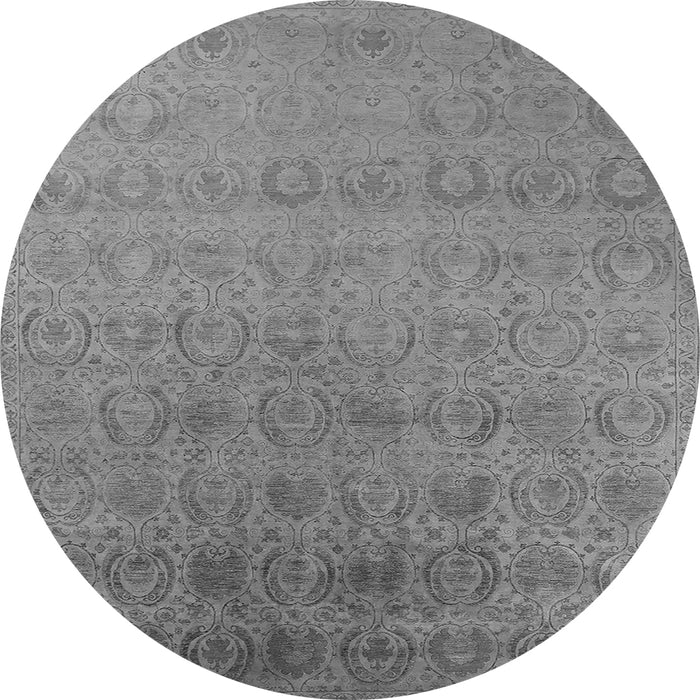 Round Oriental Gray Industrial Rug, urb2660gry