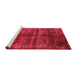 Sideview of Machine Washable Industrial Modern Red Rug, wshurb2661