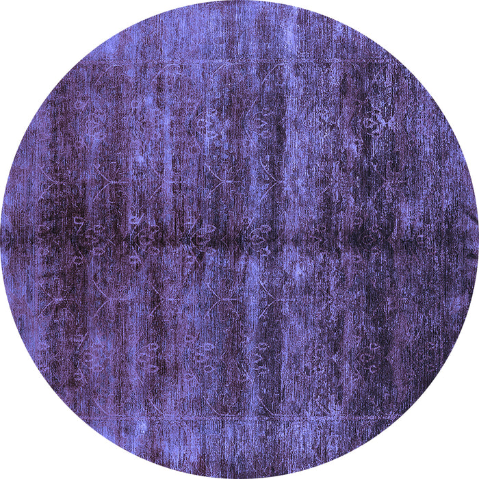 Round Oriental Blue Industrial Rug, urb2661blu