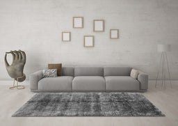 Machine Washable Oriental Gray Industrial Rug in a Living Room,, wshurb2661gry