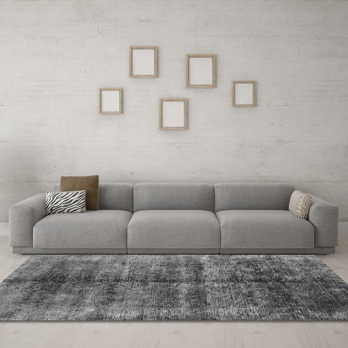 Machine Washable Oriental Gray Industrial Rug in a Living Room,, wshurb2661gry