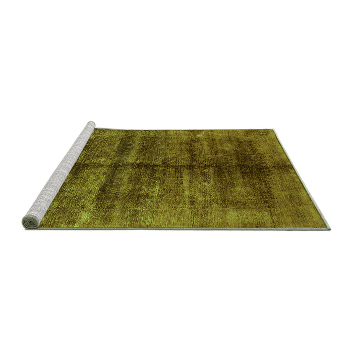 Sideview of Machine Washable Oriental Green Industrial Area Rugs, wshurb2661grn