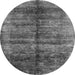 Round Oriental Gray Industrial Rug, urb2661gry