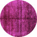 Round Oriental Purple Industrial Rug, urb2661pur