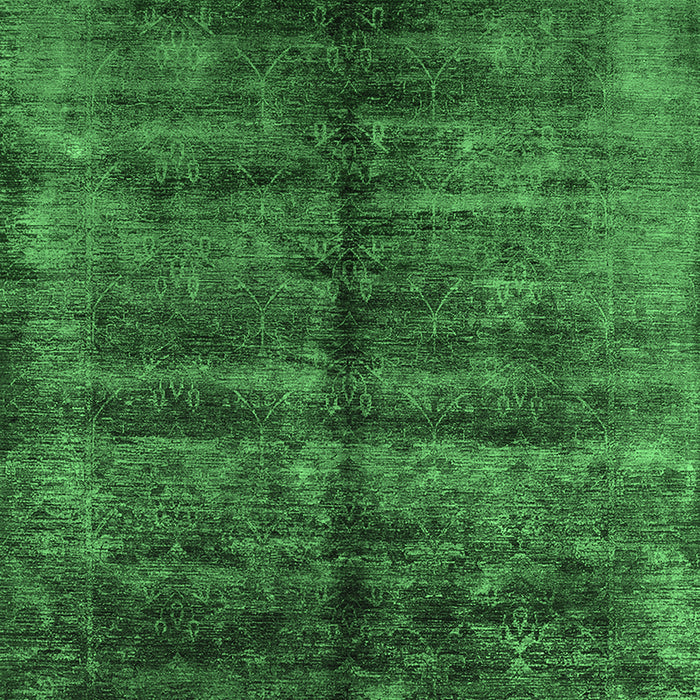 Machine Washable Oriental Emerald Green Industrial Area Rugs, wshurb2661emgrn
