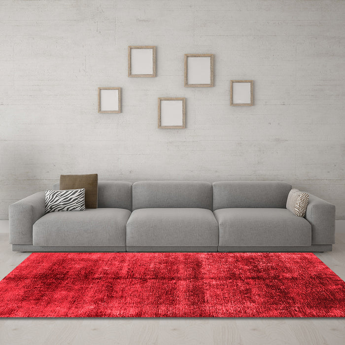 Industrial Red Washable Rugs