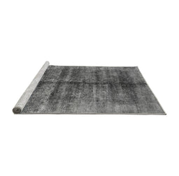 Sideview of Machine Washable Oriental Gray Industrial Rug, wshurb2661gry