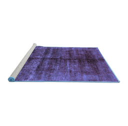Sideview of Machine Washable Oriental Blue Industrial Rug, wshurb2661blu