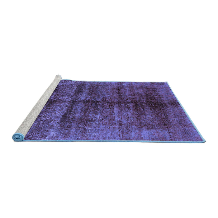 Sideview of Machine Washable Oriental Blue Industrial Rug, wshurb2661blu