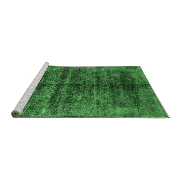 Sideview of Machine Washable Oriental Emerald Green Industrial Area Rugs, wshurb2661emgrn