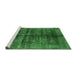 Sideview of Machine Washable Oriental Emerald Green Industrial Area Rugs, wshurb2661emgrn