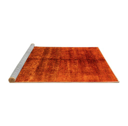 Sideview of Machine Washable Oriental Yellow Industrial Rug, wshurb2661yw