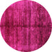 Round Oriental Pink Industrial Rug, urb2661pnk