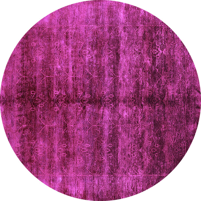 Round Machine Washable Oriental Purple Industrial Area Rugs, wshurb2661pur