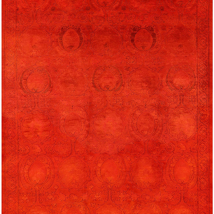 Machine Washable Industrial Modern Red Rug, wshurb2662